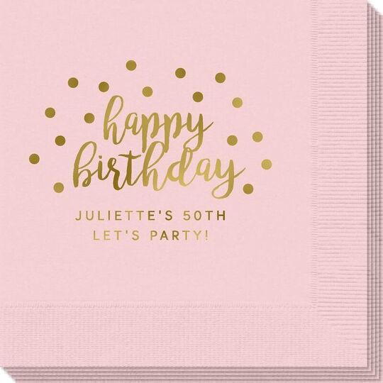 Confetti Dots Happy Birthday Napkins